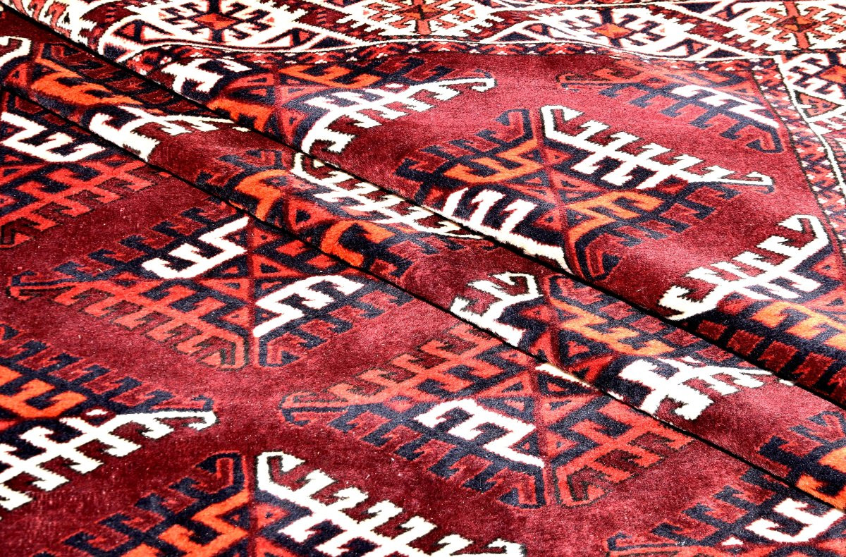Turkmen Bukhara Yomud Rug: 3.10 X 2.08 Meters -photo-5