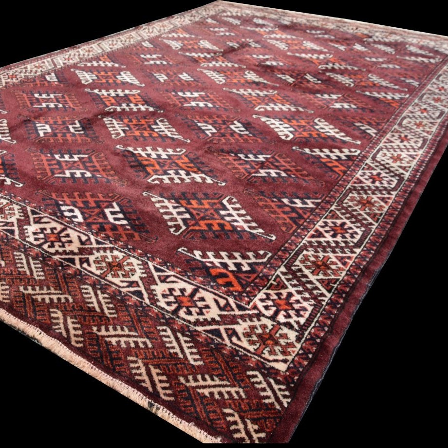 Turkmen Bukhara Yomud Rug: 3.10 X 2.08 Meters -photo-7