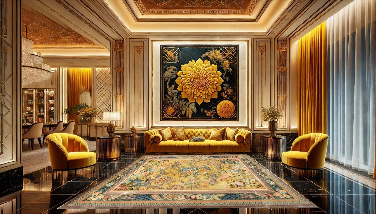 Chinese Art Deco Shanghai Rug: 100% Silk - Handmade: 2.00 X 3.00 Meters -photo-6