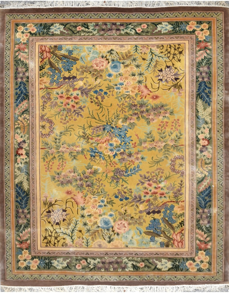 Chinese Art Deco Shanghai Rug: 100% Silk - Handmade: 2.00 X 3.00 Meters 