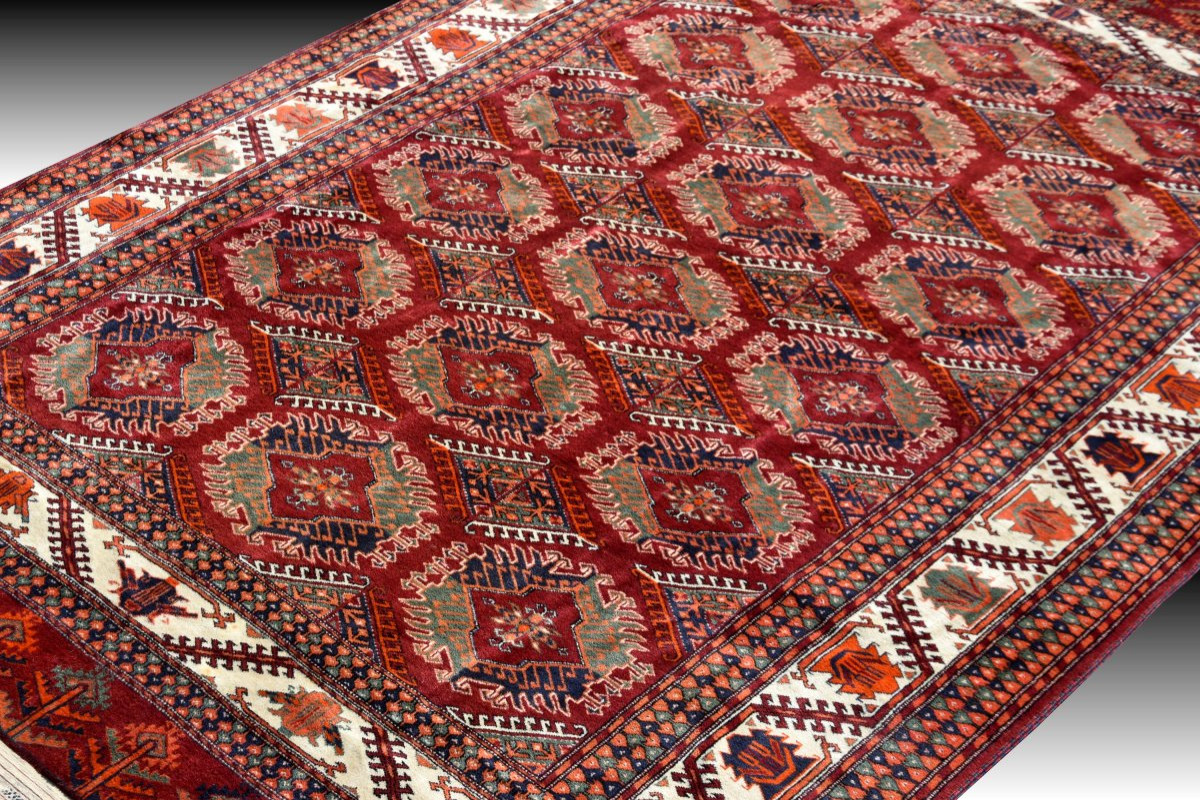 Tapis Boukhara Kizil-ayak Turkmène : 2.65 X 1.85 Mètres - Fait Main -photo-2