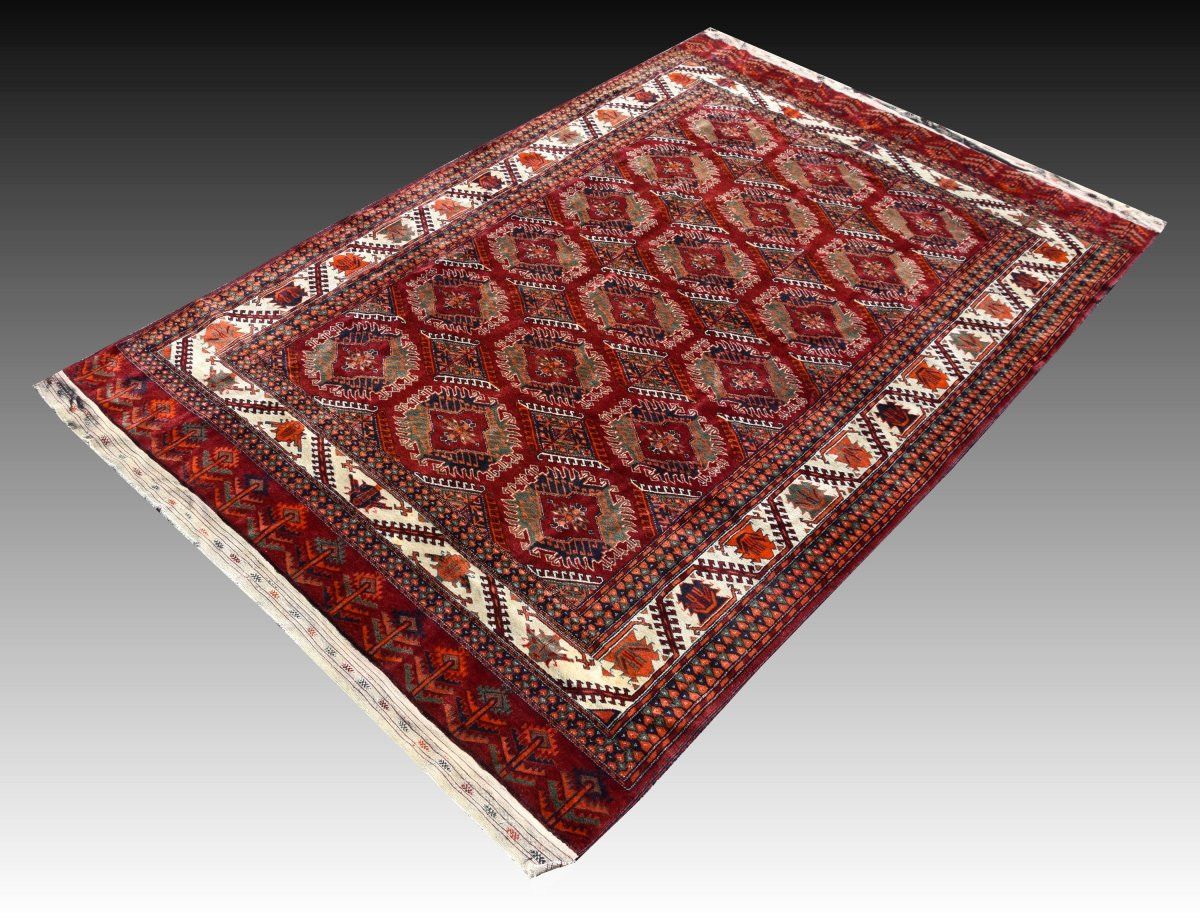 Tapis Boukhara Kizil-ayak Turkmène : 2.65 X 1.85 Mètres - Fait Main -photo-4