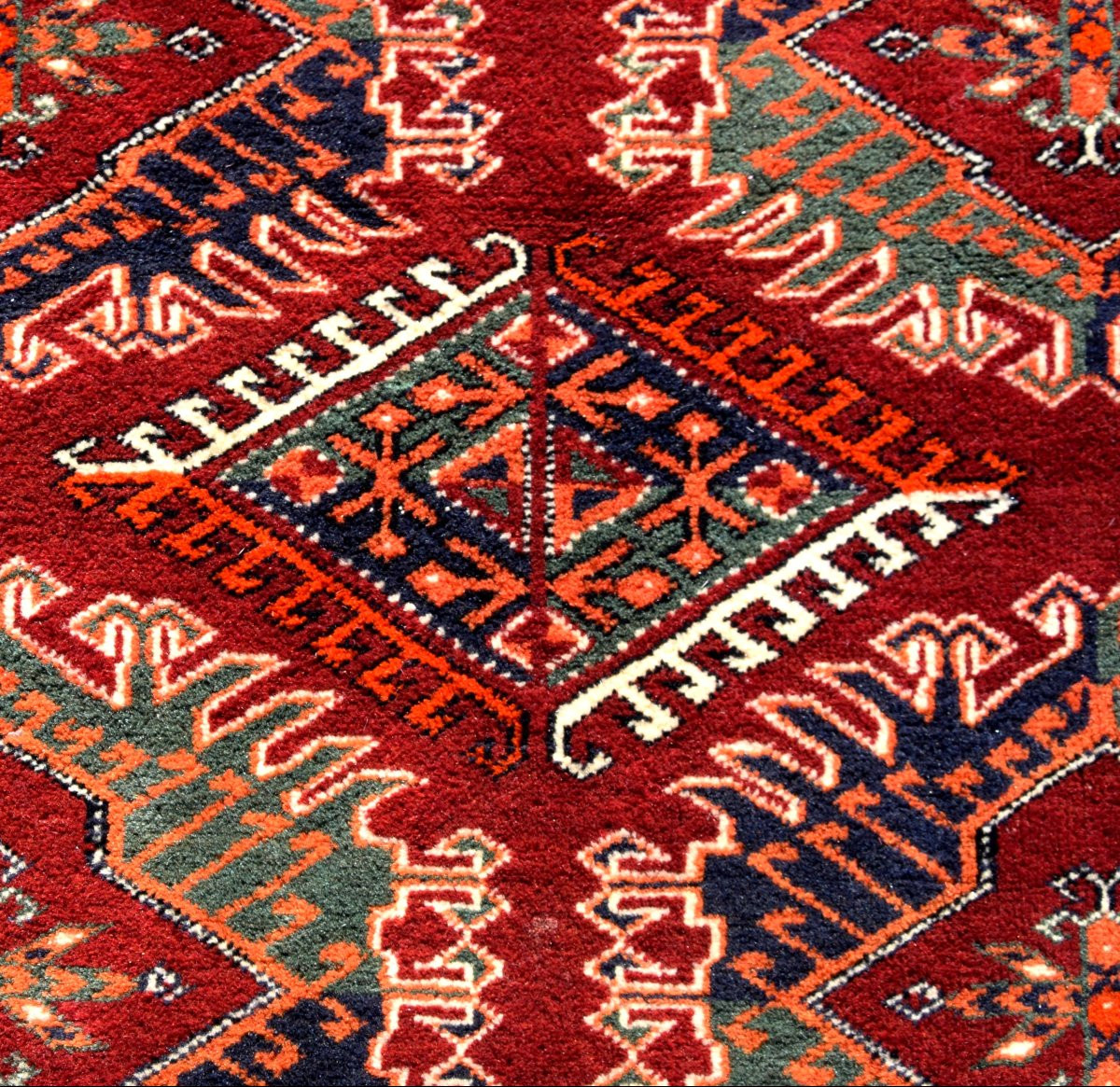 Tapis Boukhara Kizil-ayak Turkmène : 2.65 X 1.85 Mètres - Fait Main -photo-4