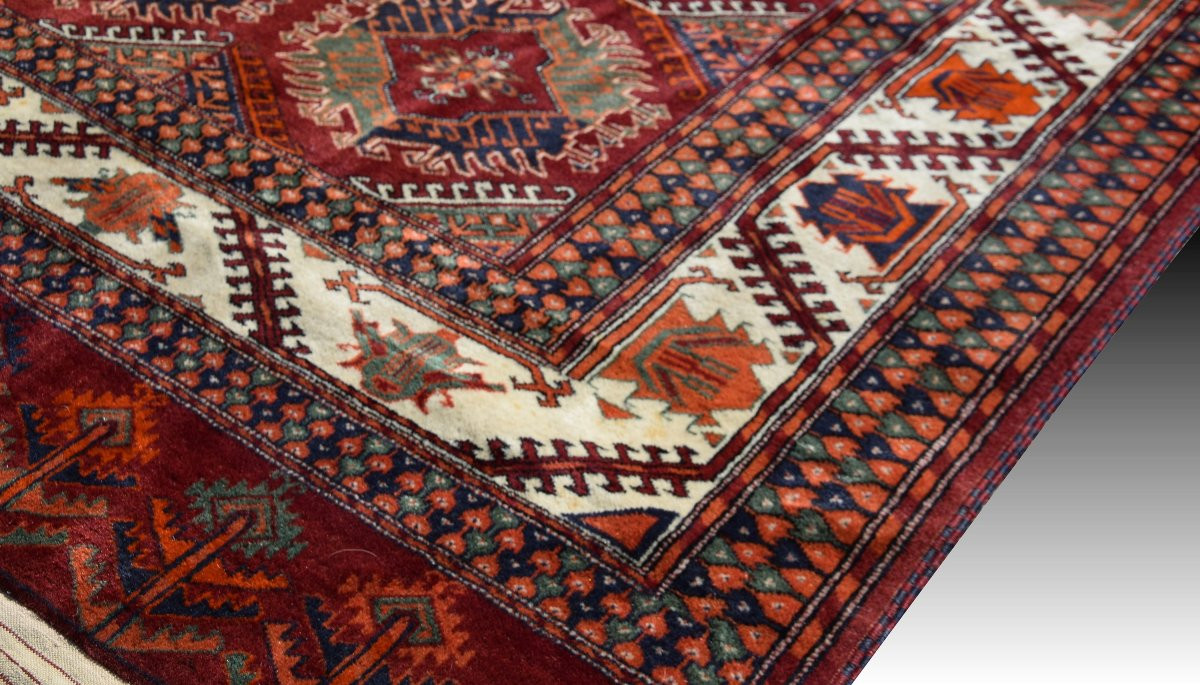 Tapis Boukhara Kizil-ayak Turkmène : 2.65 X 1.85 Mètres - Fait Main -photo-5