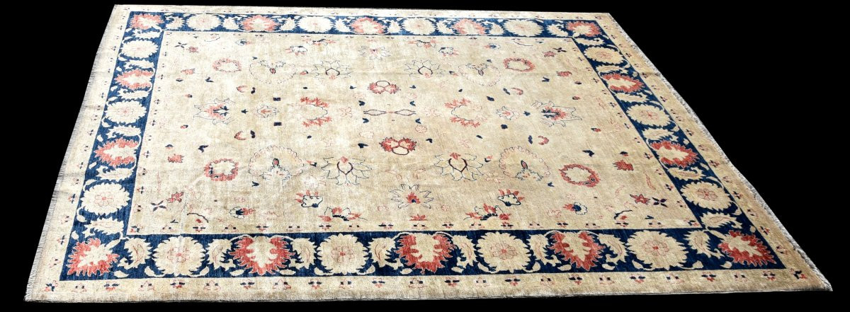 Grand Tapis d'Orient Ziegler : 3.00 X 2.45 Mètres - Laine Fait Main-photo-2