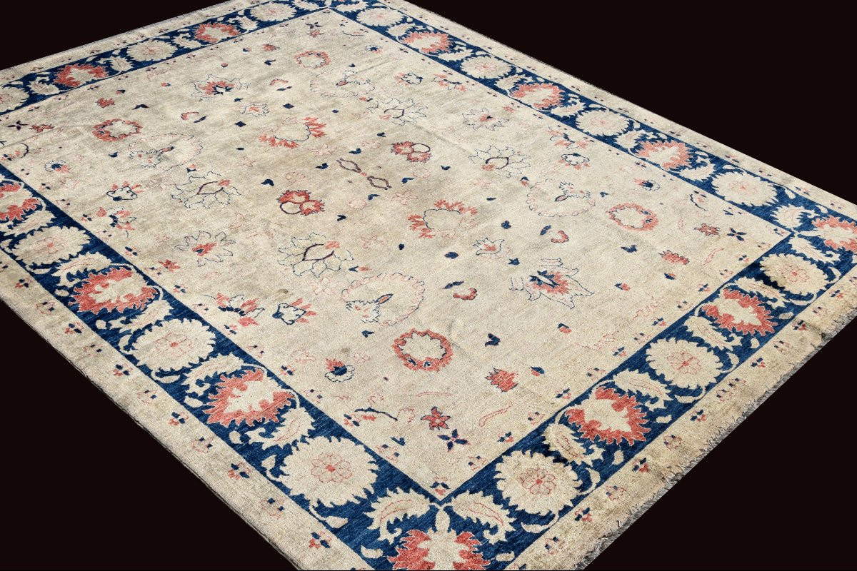 Grand Tapis d'Orient Ziegler : 3.00 X 2.45 Mètres - Laine Fait Main-photo-3