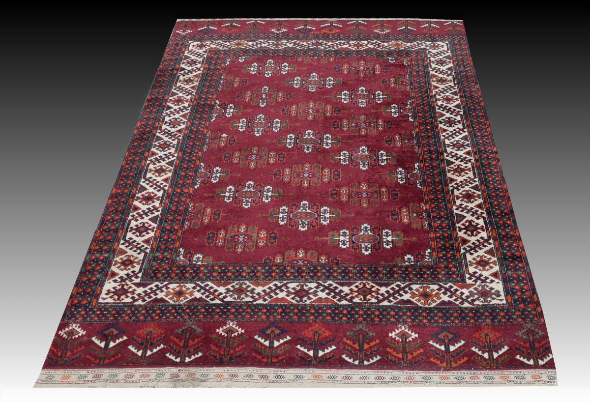 Tapis d'Orient Boukhara Yomud Turkmène : 2.40 X 1.60 Mètres-photo-4