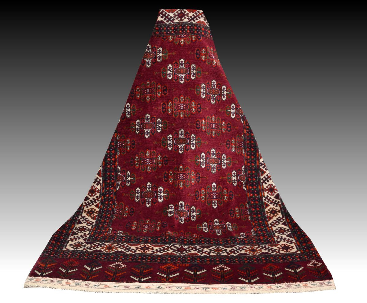 Tapis d'Orient Boukhara Yomud Turkmène : 2.40 X 1.60 Mètres-photo-4