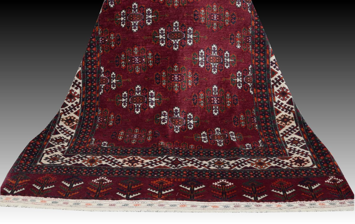 Tapis d'Orient Boukhara Yomud Turkmène : 2.40 X 1.60 Mètres-photo-7