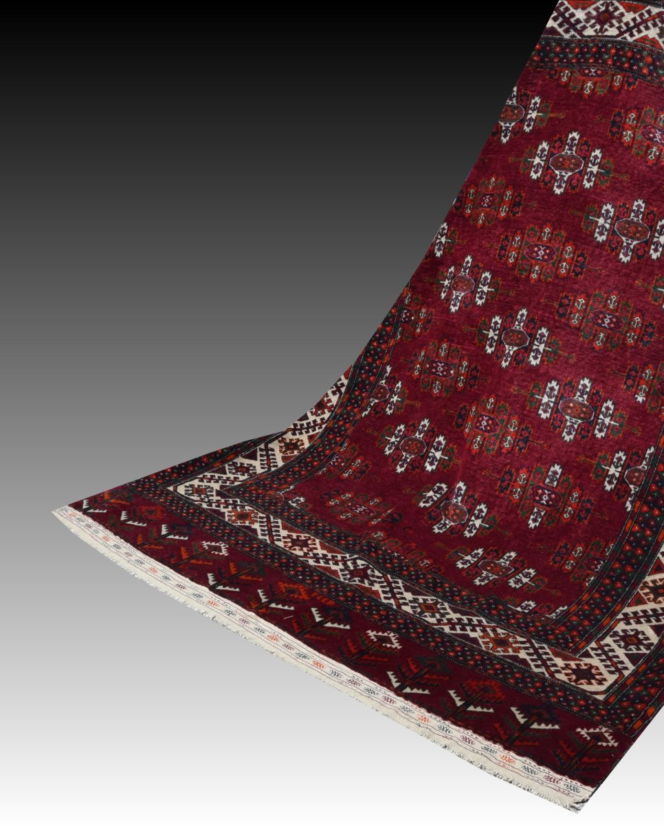 Tapis d'Orient Boukhara Yomud Turkmène : 2.40 X 1.60 Mètres-photo-8