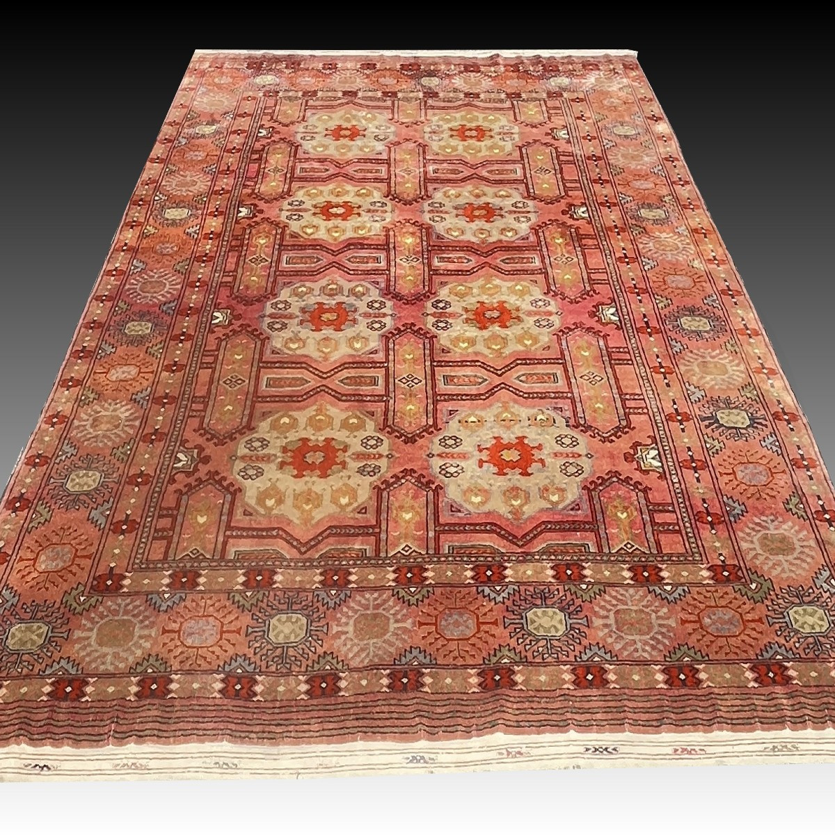 Tapis d'Orient Karakalpak (ouzbékistan) Début XXe Siècle  : 2.70 X 1.85 Mètres-photo-4