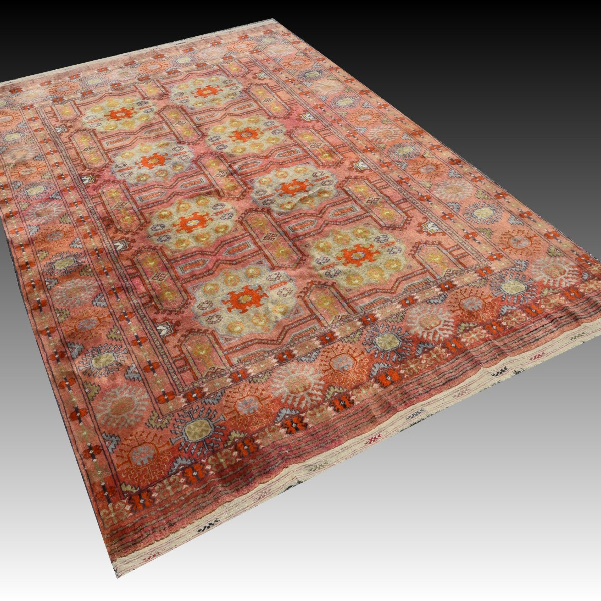 Tapis d'Orient Karakalpak (ouzbékistan) Début XXe Siècle  : 2.70 X 1.85 Mètres-photo-3