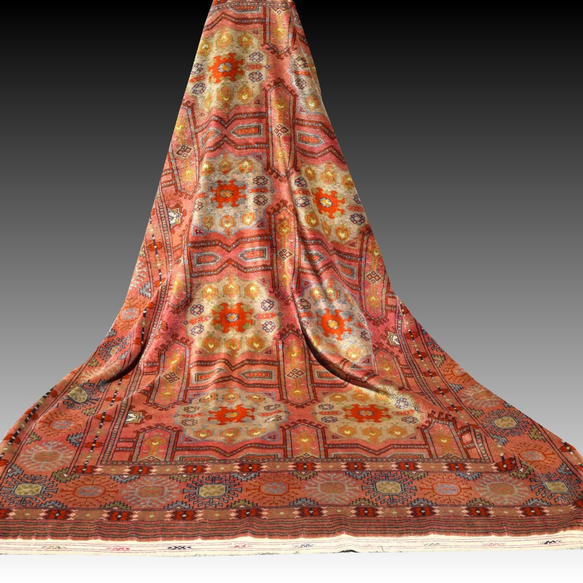 Tapis d'Orient Karakalpak (ouzbékistan) Début XXe Siècle  : 2.70 X 1.85 Mètres-photo-1