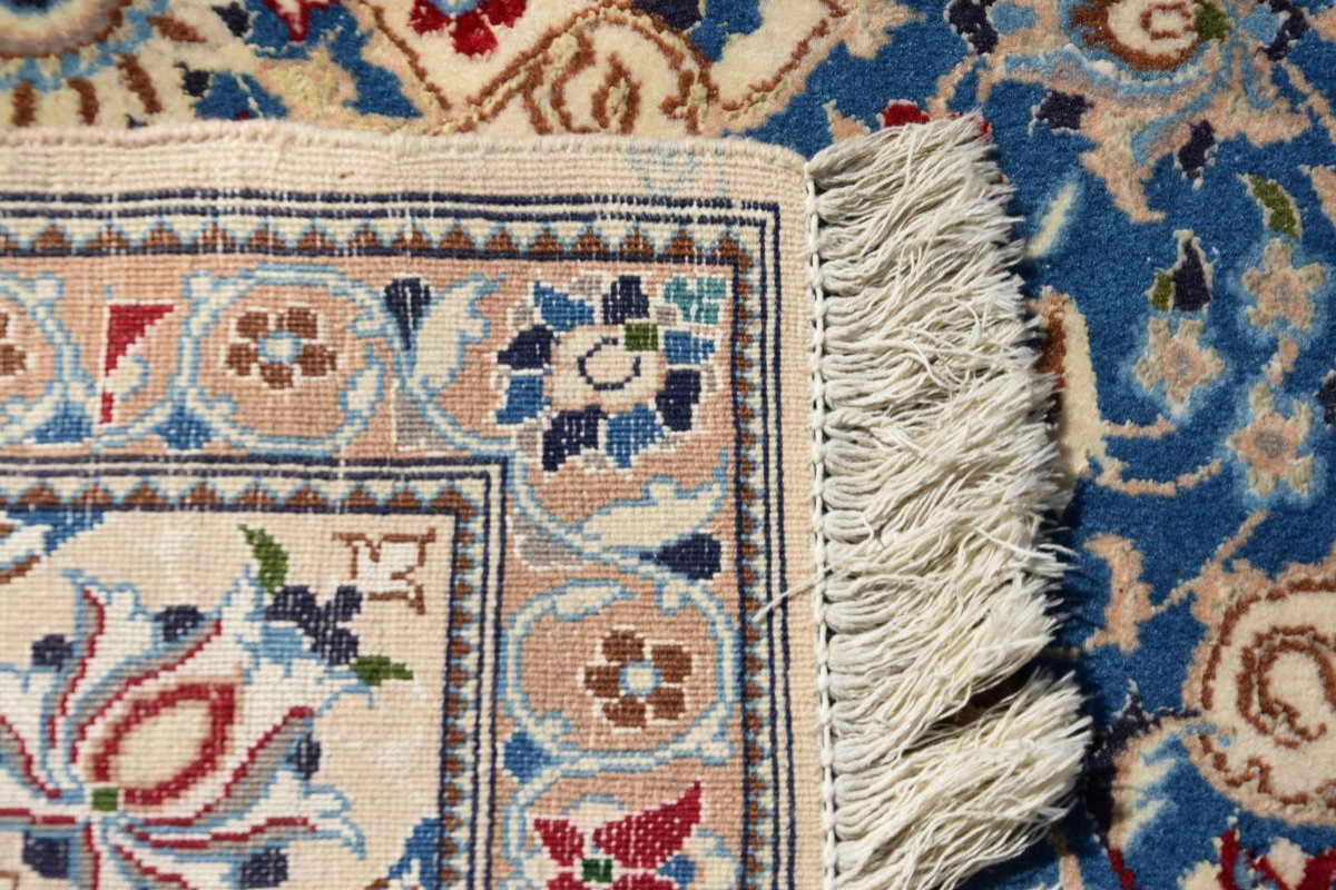 Tapis Persan Nain Iran Laine et Soie "fait Main - 0.85 X 1.29 Mètres-photo-1