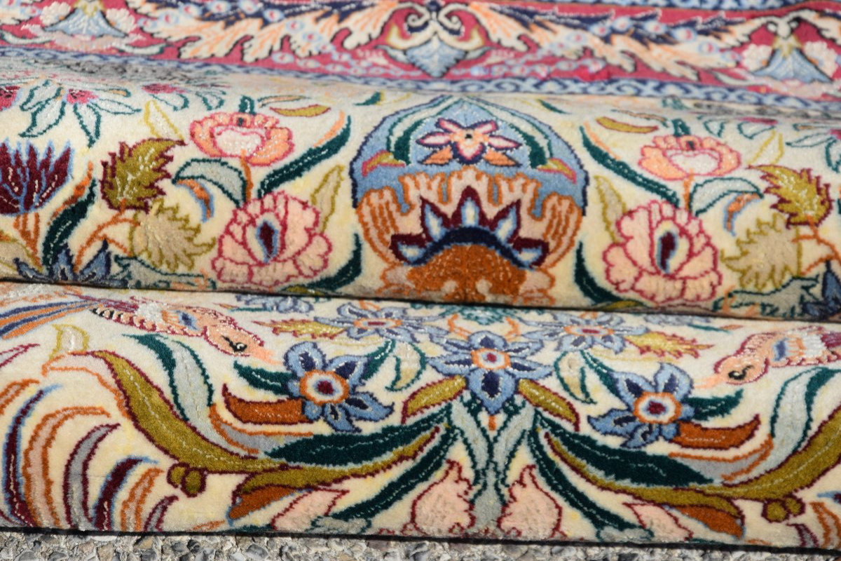 Tapis d'Orient Iran Ispahan : 0.74  x 1.08 Cm - Laine Et Soie-photo-1