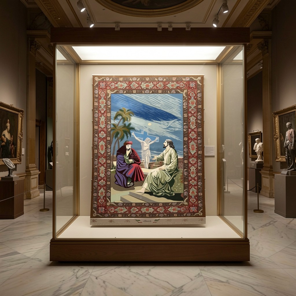 Oriental Rug Ghoum Iran Wool And Silk - Signed: By Master: Mehdi Sadeghzadeh -photo-3