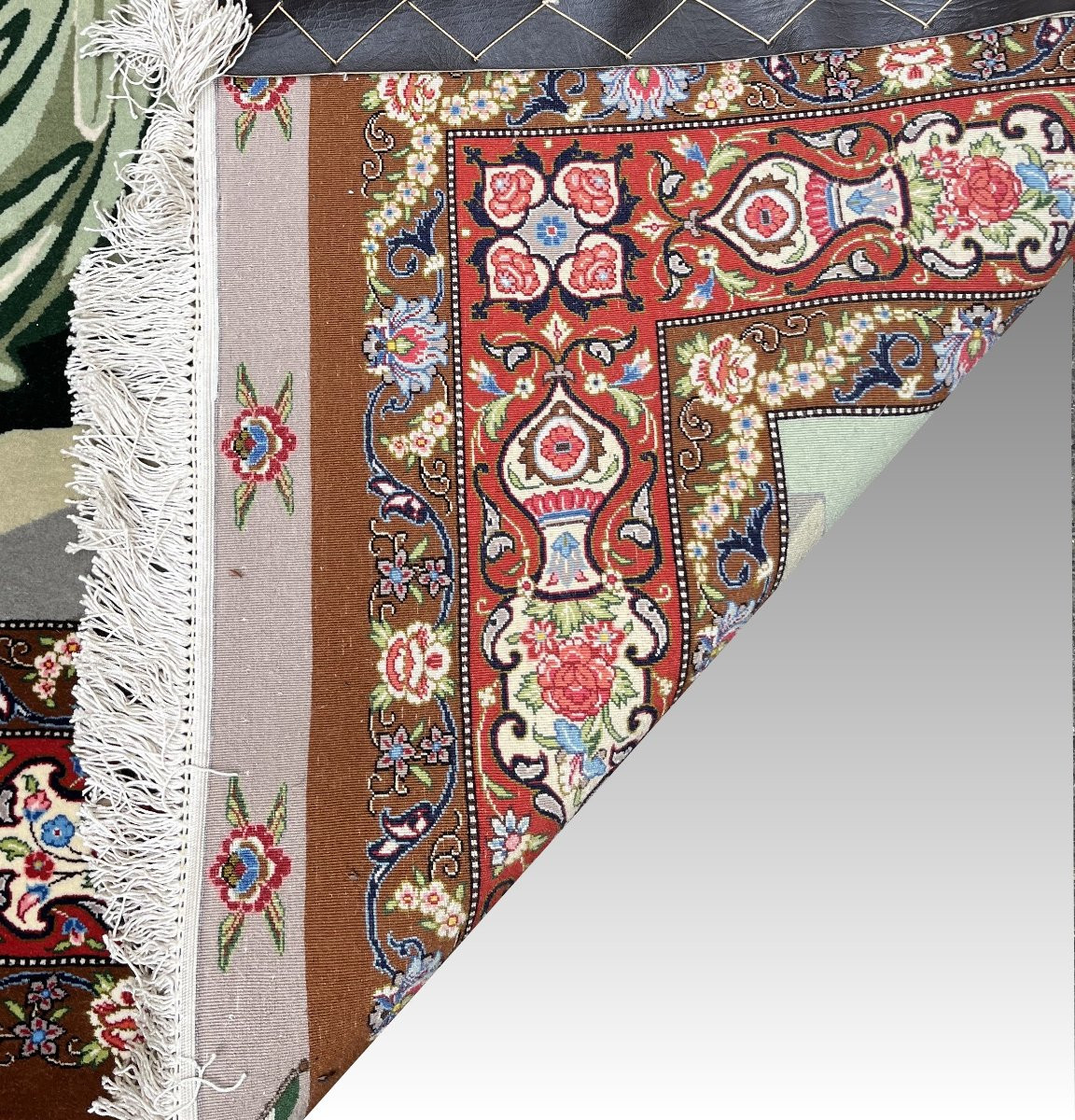 Tapis d'Orient Ghoum Iran Laine et Soie - Signé : Par Maître : Mehdi Sadeghzadeh -photo-1
