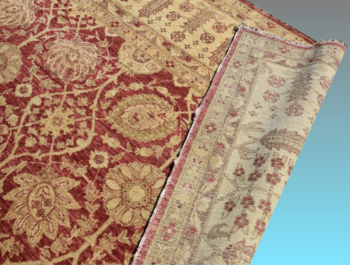 Grand Tapis d'Orient Ziegler :  3.90 X 2.80 Mètres - Fait Main En Laine-photo-2