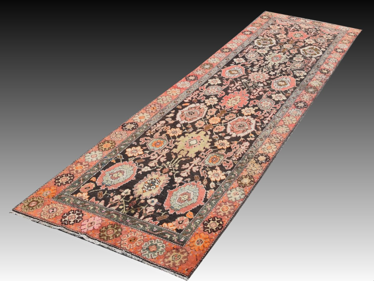 Tapis de couloir Karabagh  : 4.80 X 1.30 Mètre - Fait Main Fin XIX ème -photo-1