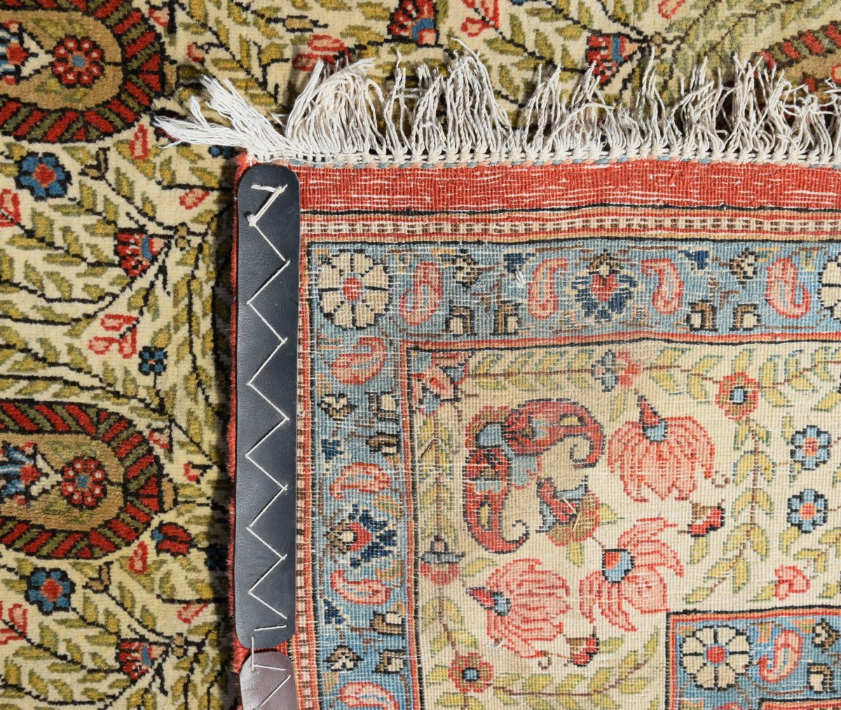 Large Iranian Ghoum Oriental Rug, Kurk Wool: 4.07 X 2.45 Meters -photo-4