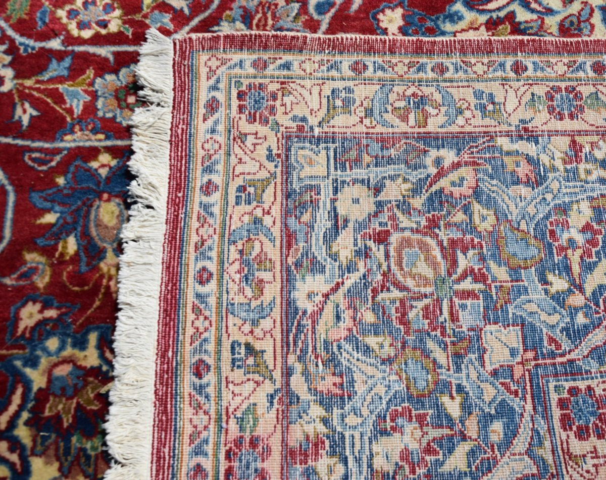 Grand tapis d'Orient Ancien Persan Iran Ispahan - Dim: 4.17 X 3.15 Mètres-photo-2