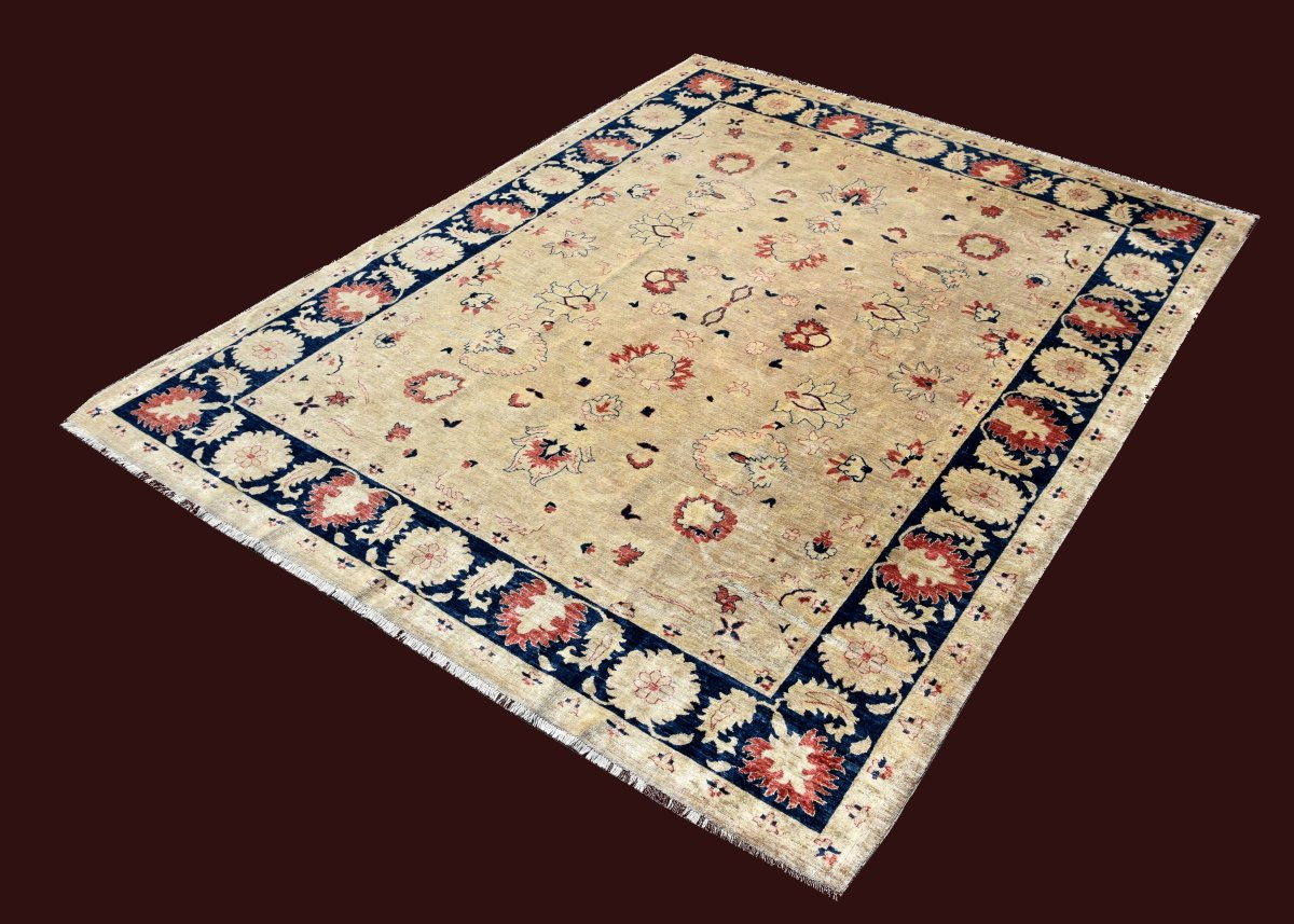 Tapis d'Orient Ziegler : 3.00 X 2.45 Mètres - Laine Fait Main -photo-3