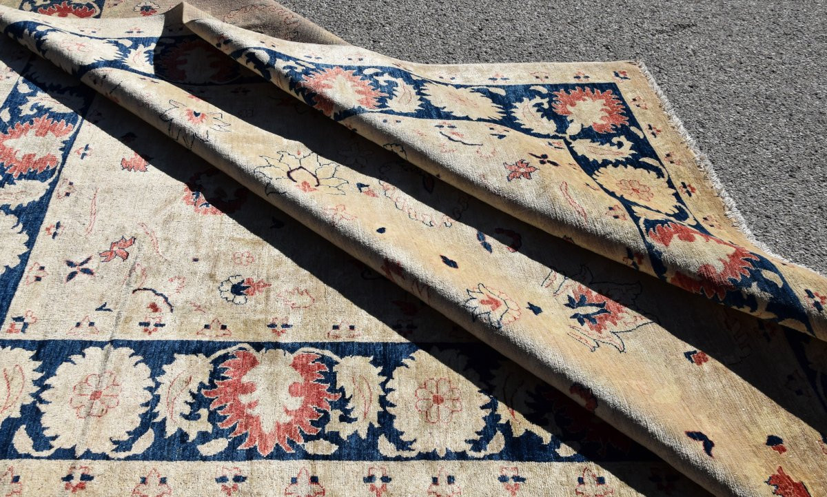 Tapis d'Orient Ziegler : 3.00 X 2.45 Mètres - Laine Fait Main -photo-4