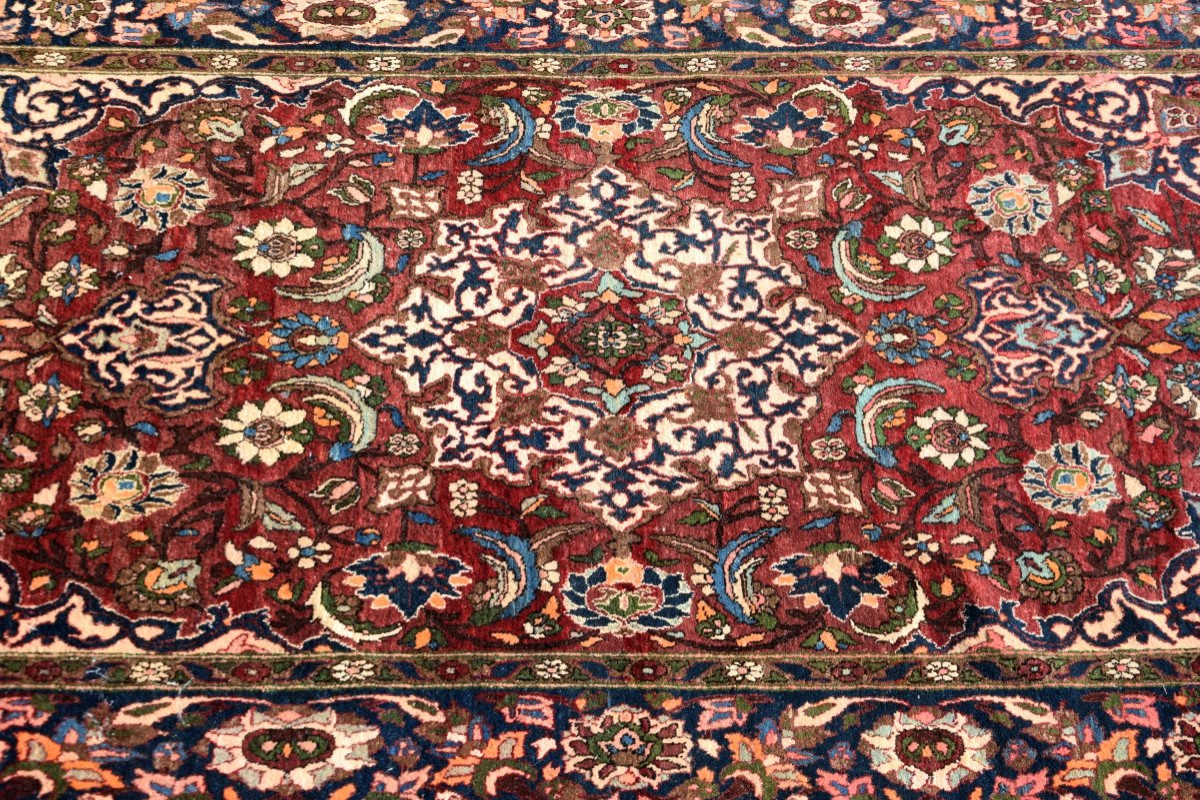 Tapis d'Orient Persan Iran Ispahan Mobarakeh. 1.37 x 2.05 Mètres- Fait Main - Ancien: 1920' -photo-1