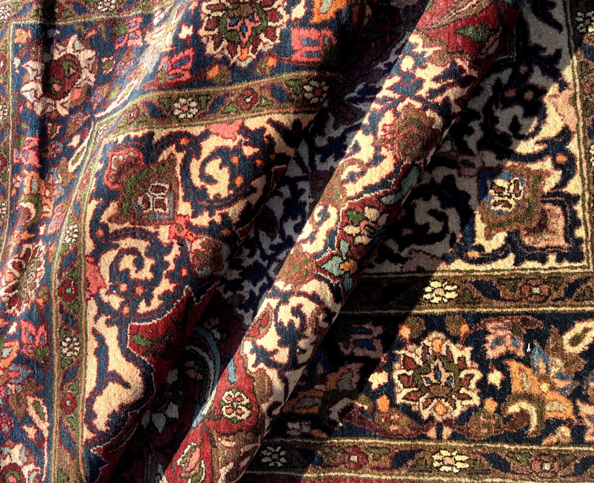 Tapis d'Orient Persan Iran Ispahan Mobarakeh. 1.37 x 2.05 Mètres- Fait Main - Ancien: 1920' -photo-3