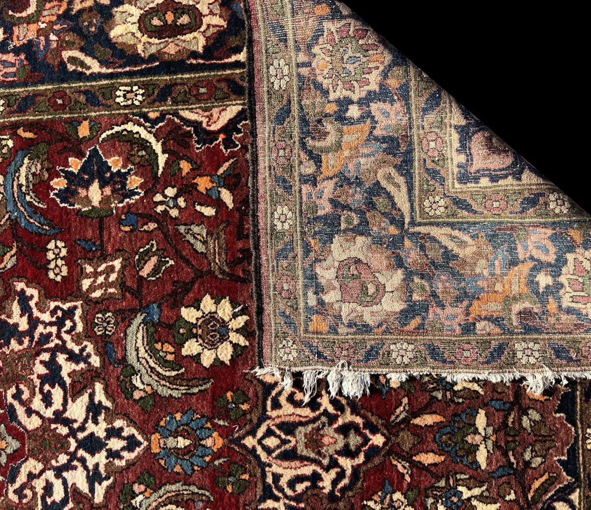 Tapis d'Orient Persan Iran Ispahan Mobarakeh. 1.37 x 2.05 Mètres- Fait Main - Ancien: 1920' -photo-4