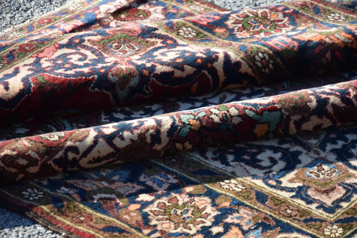 Tapis d'Orient Persan Iran Ispahan Mobarakeh. 1.37 x 2.05 Mètres- Fait Main - Ancien: 1920' -photo-5