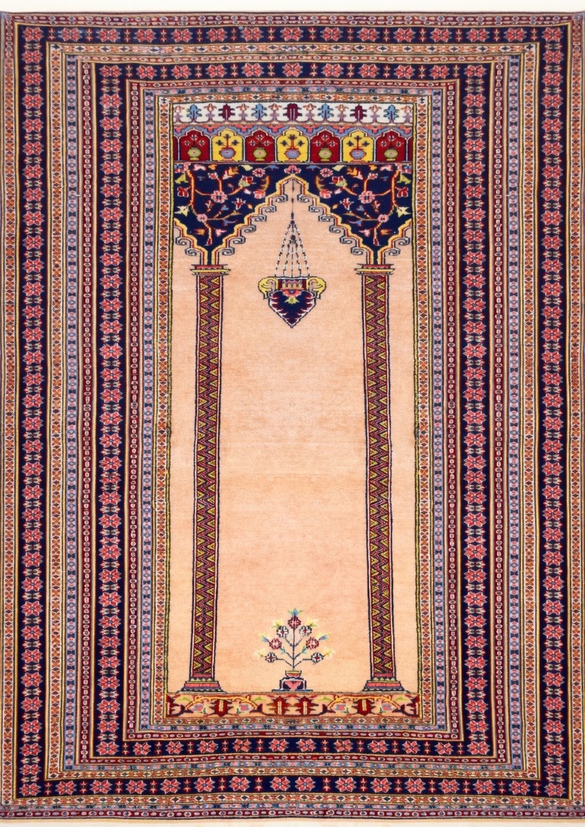 Oriental Rug, India, Mihrab: 1.23 X 1.83 Meters, Wool