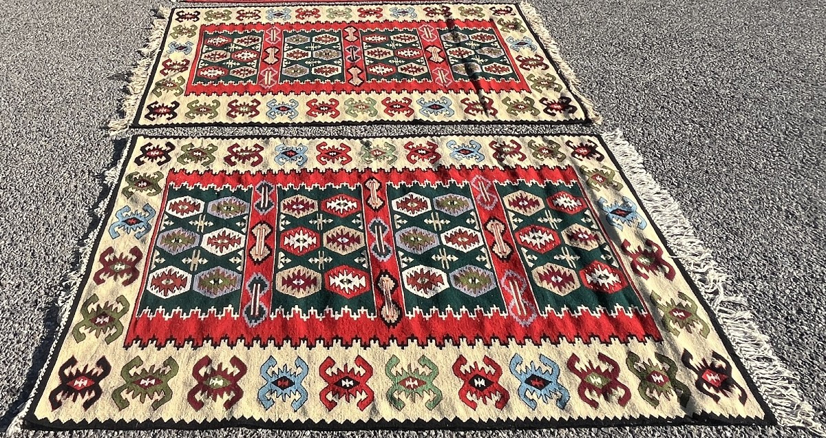 Paire de Tapis Kilims Turc : 1,00 x 1,55 Mètres - "Galerie Sardje"-photo-2