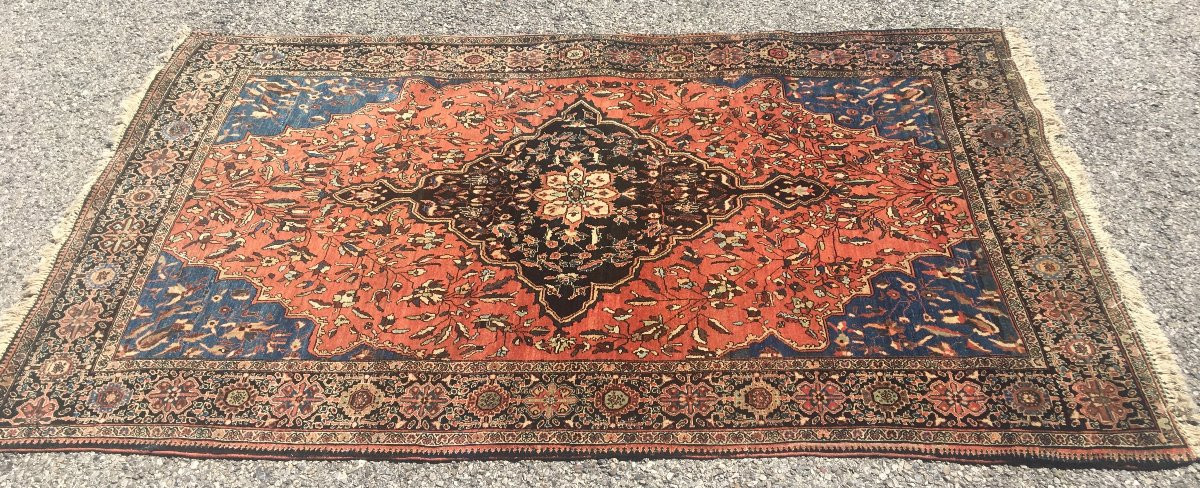 Antique Iranian Sarouk Oriental Rug: 1.25 X 2.05 Meters -photo-4