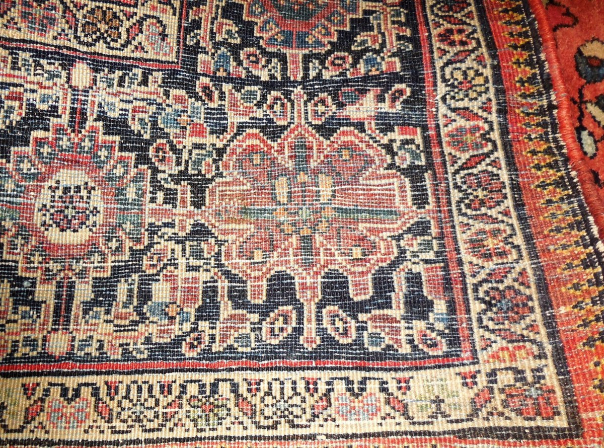 Antique Iranian Sarouk Oriental Rug: 1.25 X 2.05 Meters -photo-3