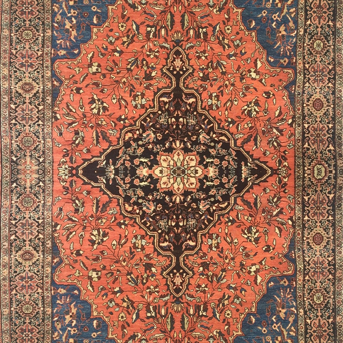 Antique Iranian Sarouk Oriental Rug: 1.25 X 2.05 Meters 