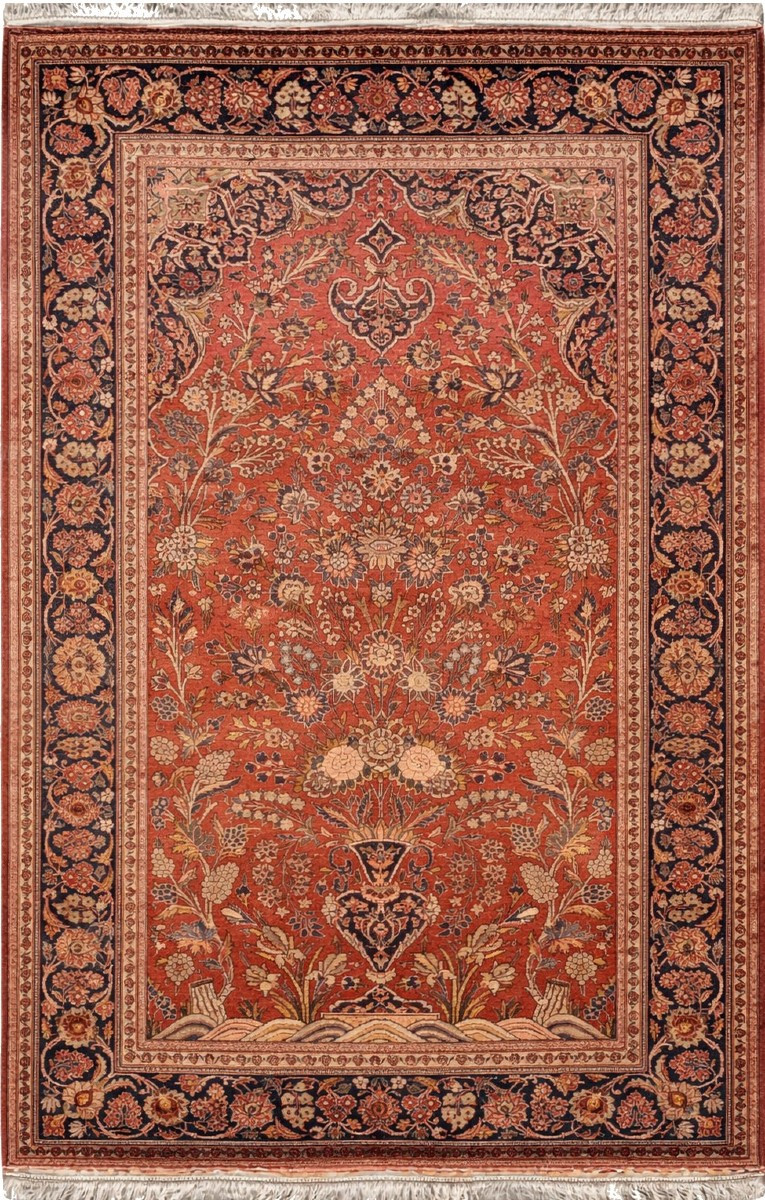 Tapis d'Orient  Persan Iran KASHAN - Dim: 1.30 X 2.05 Mètres-photo-4