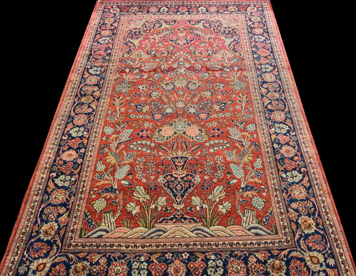 Oriental Persian Rug Iran Kashan - Dim: 1.30 X 2.05 Meters- "galerie Sardje"-photo-6