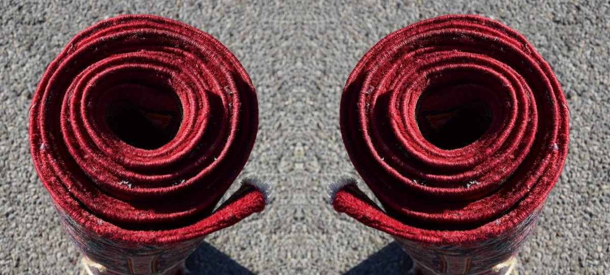 Iranian Kashan Oriental Rugs (pair) 0.70 X 1.35 Meters-photo-5