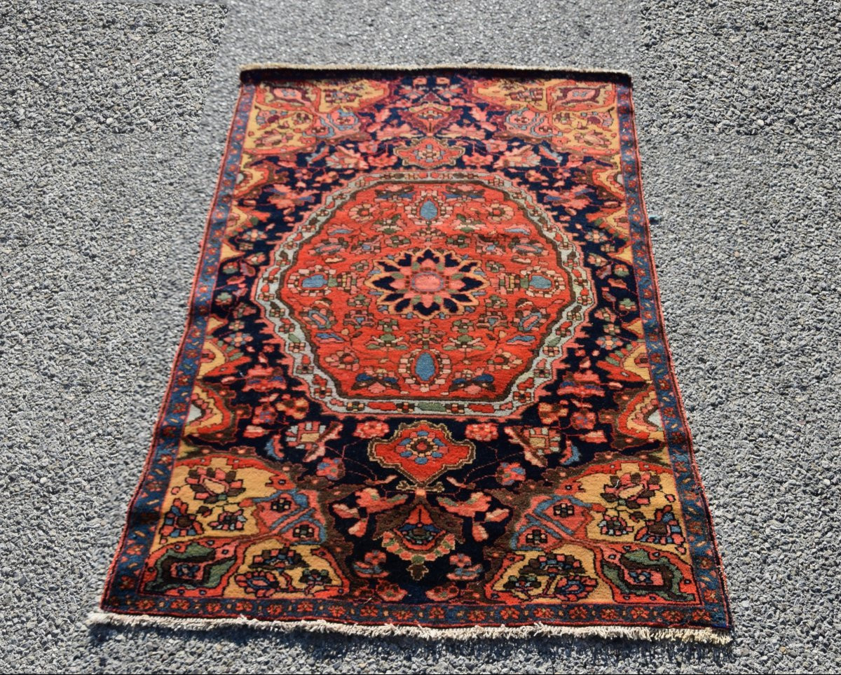 Antique Persian Oriental Rug From Iran, Malayer: 0.90 X 1.40 Meters-photo-2