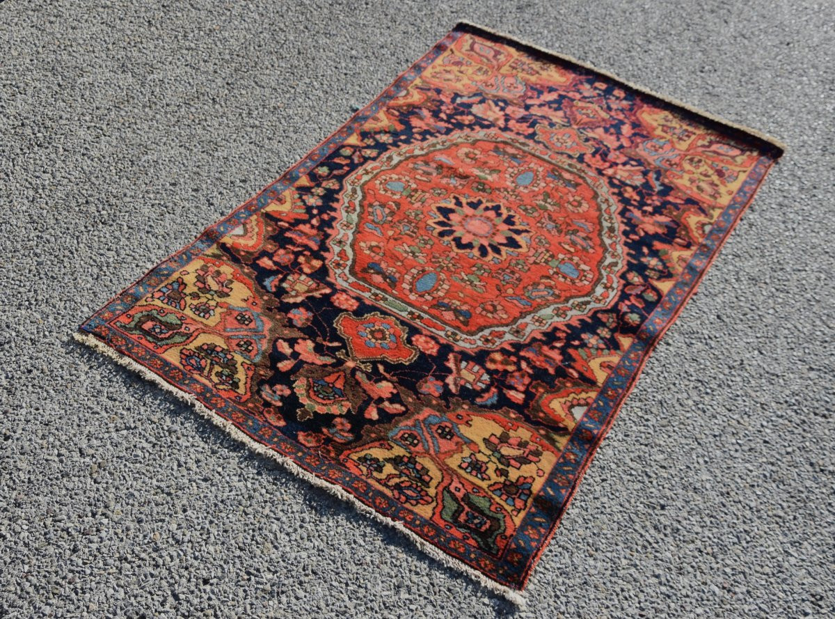 Antique Persian Oriental Rug From Iran, Malayer: 0.90 X 1.40 Meters-photo-3