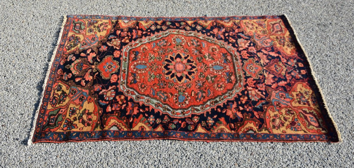 Antique Persian Oriental Rug From Iran, Malayer: 0.90 X 1.40 Meters-photo-4