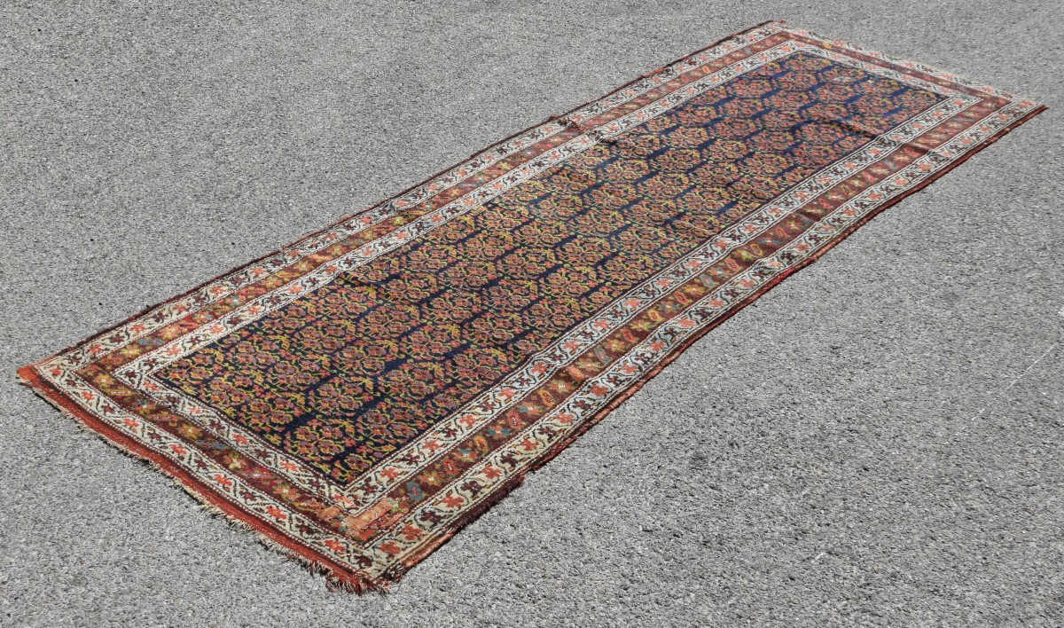 Tapis d'orient persan Iran ancien Malayer : 3.28 x 1.20 Mètres - "Galerie Sardje"-photo-2