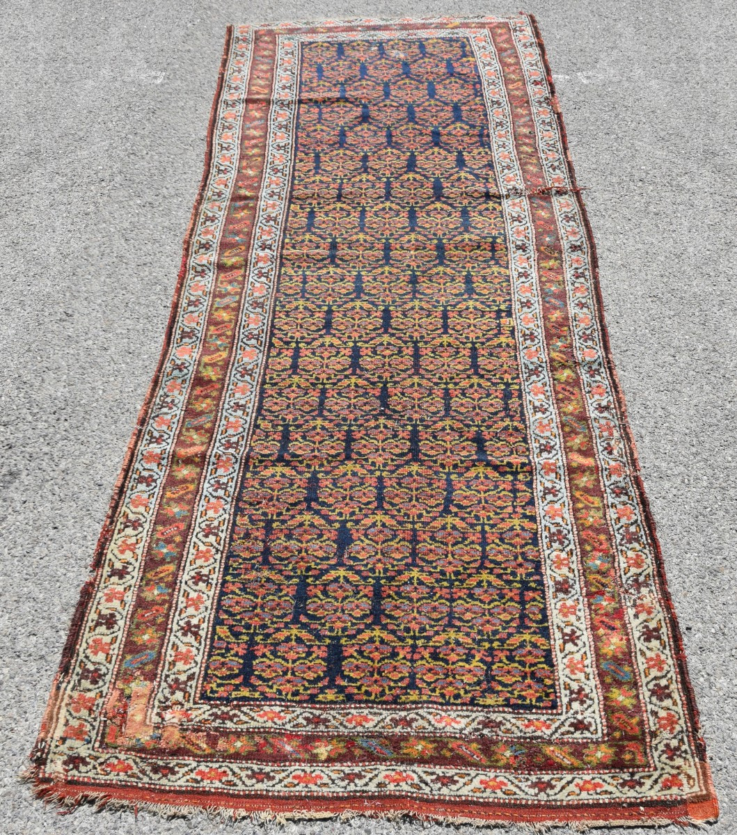 Tapis d'orient persan Iran ancien Malayer : 3.28 x 1.20 Mètres - "Galerie Sardje"-photo-3