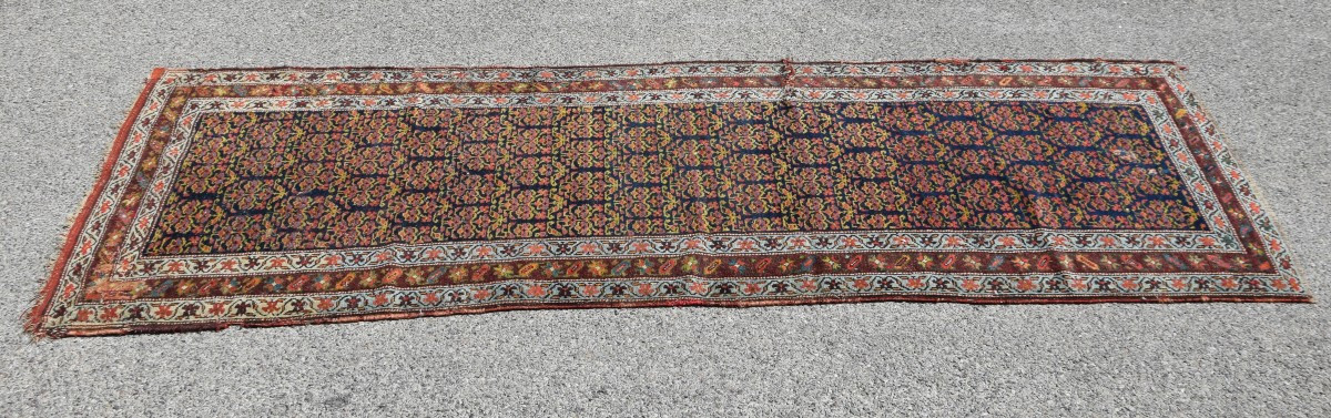 Tapis d'orient persan Iran ancien Malayer : 3.28 x 1.20 Mètres - "Galerie Sardje"-photo-4