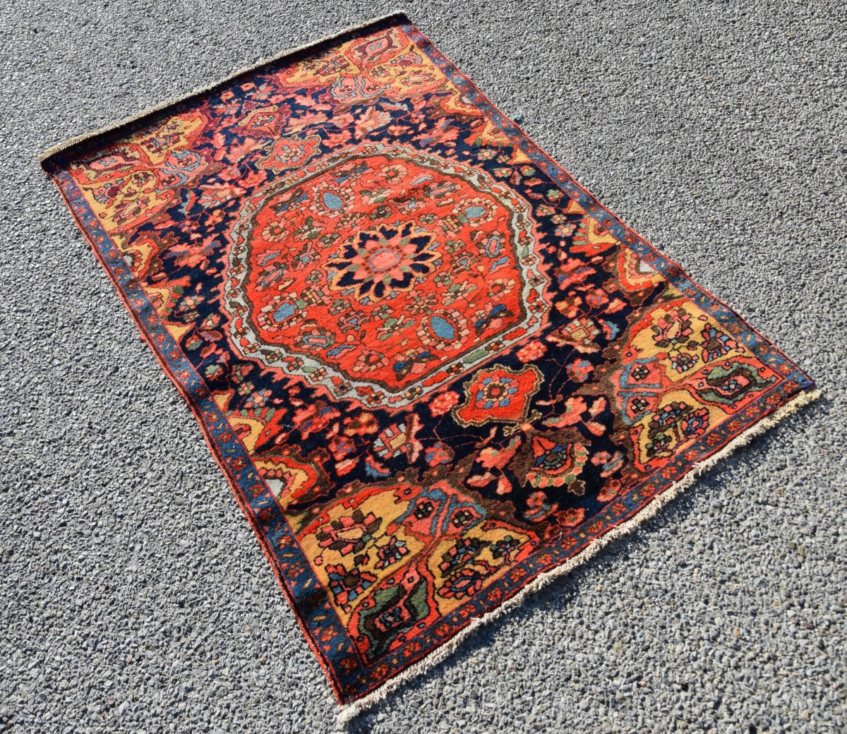 Antique Persian Oriental Rug From Iran, Malayer: 0.90 X 1.40 Meters-photo-2