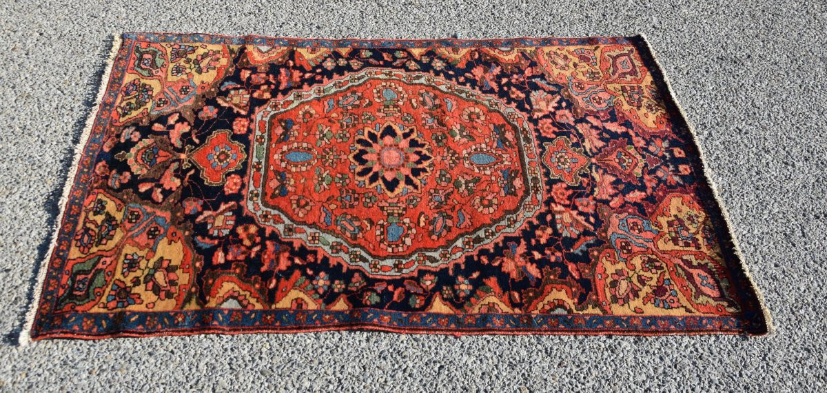 Antique Persian Oriental Rug From Iran, Malayer: 0.90 X 1.40 Meters-photo-3