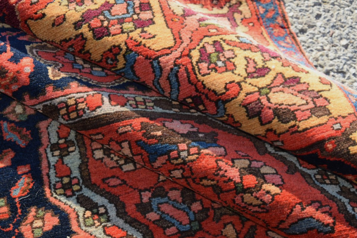 Antique Persian Oriental Rug From Iran, Malayer: 0.90 X 1.40 Meters-photo-4