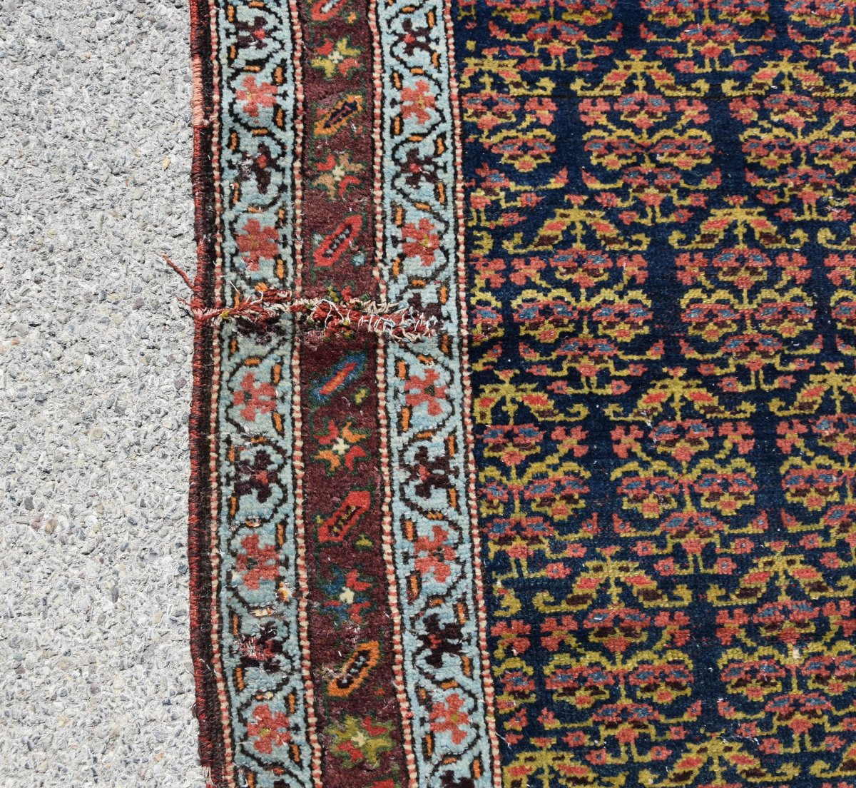 Tapis d'orient persan Iran ancien Malayer : 3.28 x 1.20 Mètres - "Galerie Sardje"-photo-1