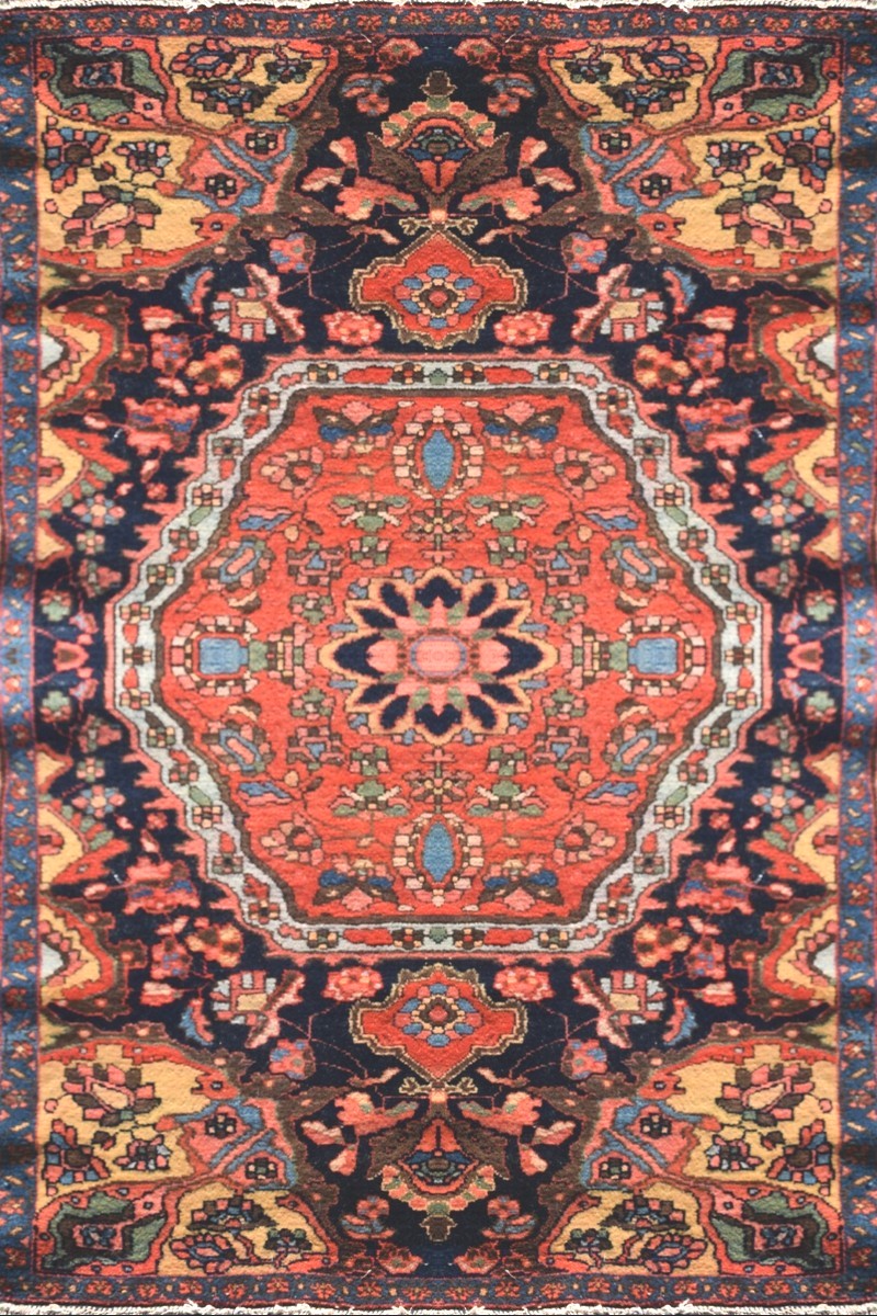 Antique Persian Oriental Rug From Iran, Malayer: 0.90 X 1.40 Meters